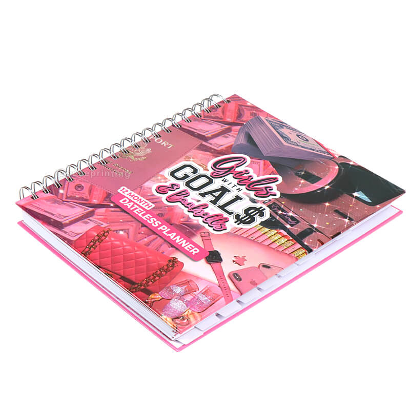 Custom Financial Planner Spiral Monthly Bill Tracker Goal Planner for Girl