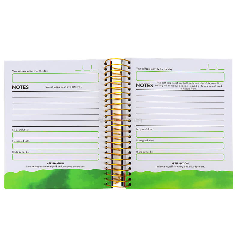 Printing Self Care Planner Custom Gratitude Affirmations Journal