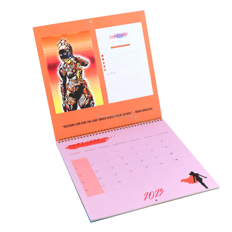 Custom Office Monthly Wall Calendar Spiral 2023 Calendar Printing