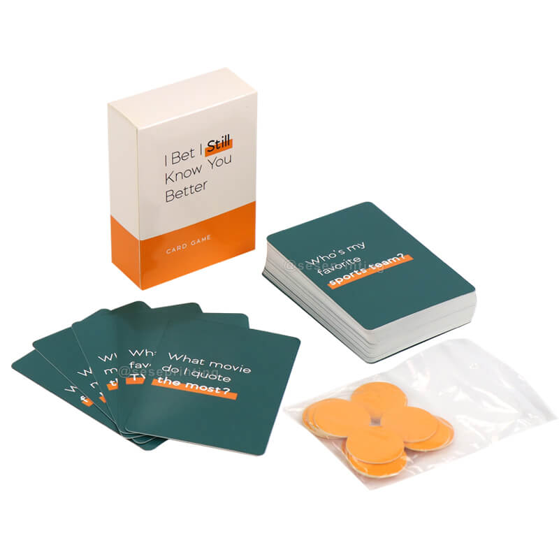 Custom Printing Affirmation Cards Adults Board Game with Chips
