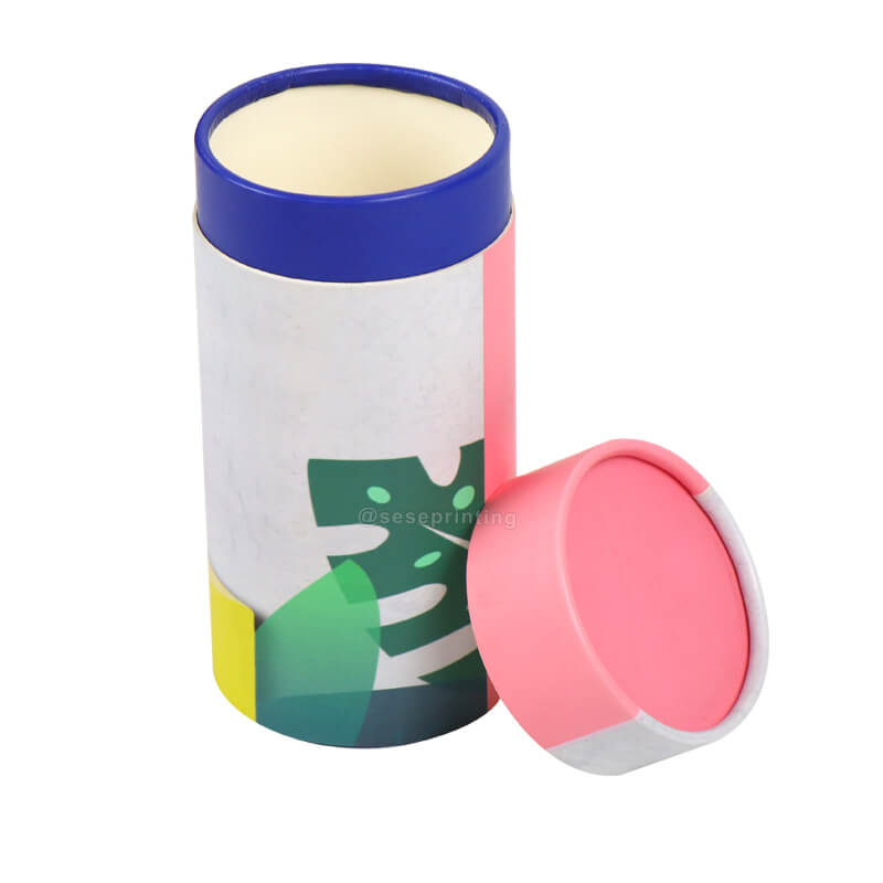 Custom Logo Paper Round Box for Tea Tube Cylinder Gift Box