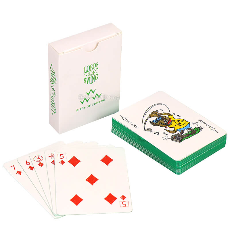 Custom Adult Card Game Printing Green Edges Poker Playing Card