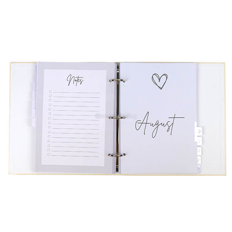Custom PU Leather Cover 3 Ring Binder Wedding Planner Gift Set