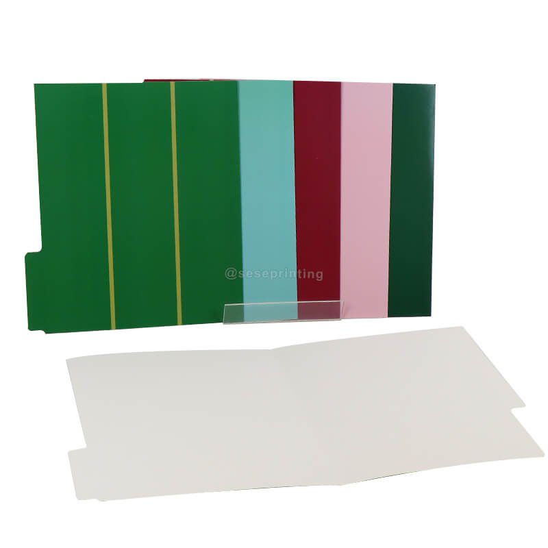 Custom Print A4 Size File Folder 1/3-Cut Tabs Glossy Folders